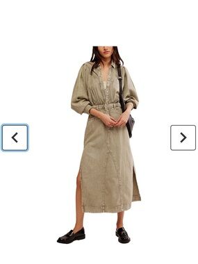 Free People Mad Love Denim Midi Dress  NWOT